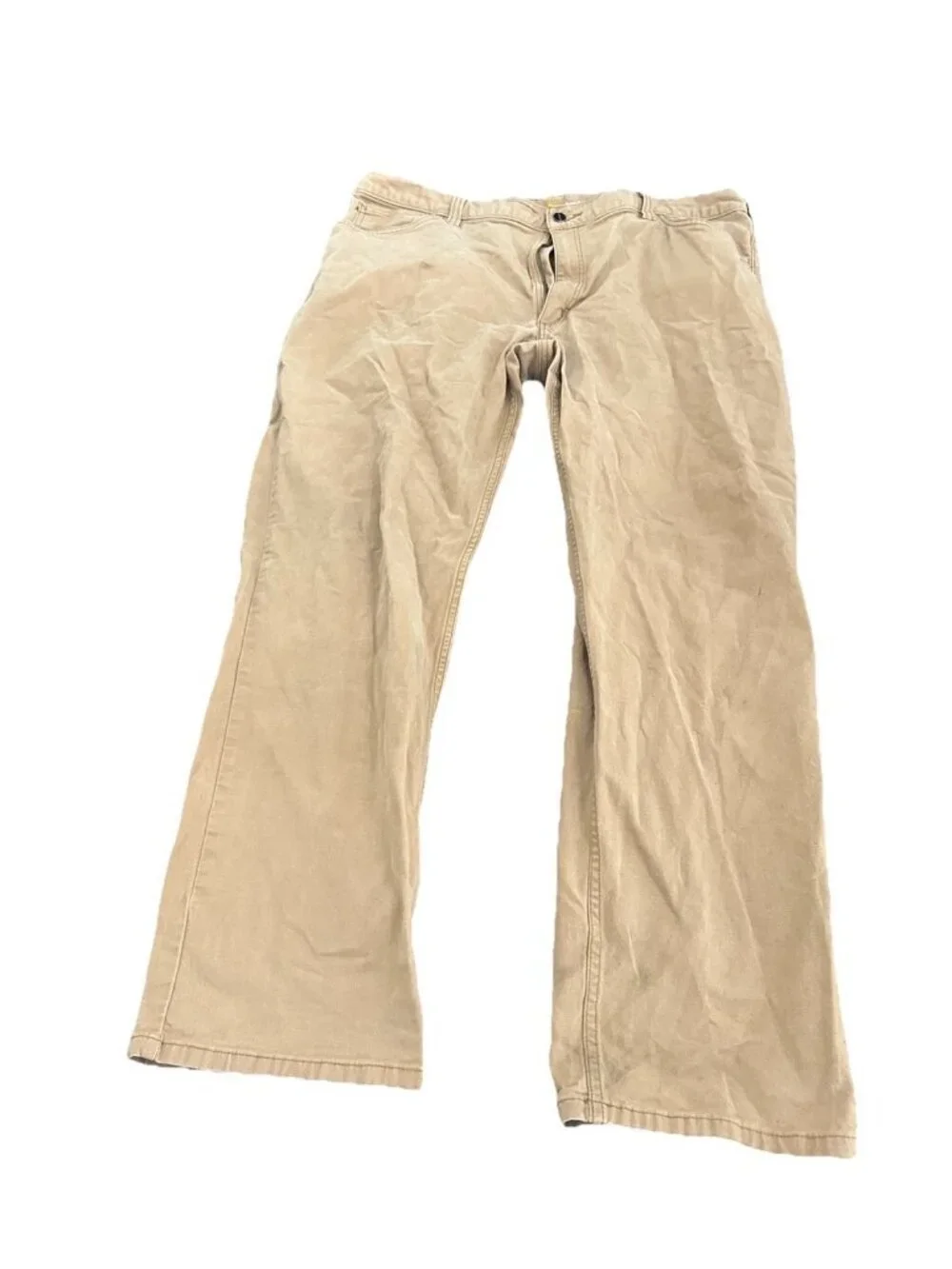 Carhartt Relaxed Fit Pants Tan Rugged Flex Canvas 42x32 Work Wear